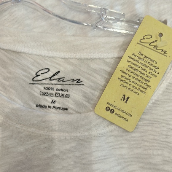 NWT - Elan Rock and Love Short Sleeve White Slub Tee - Picture 4 of 4